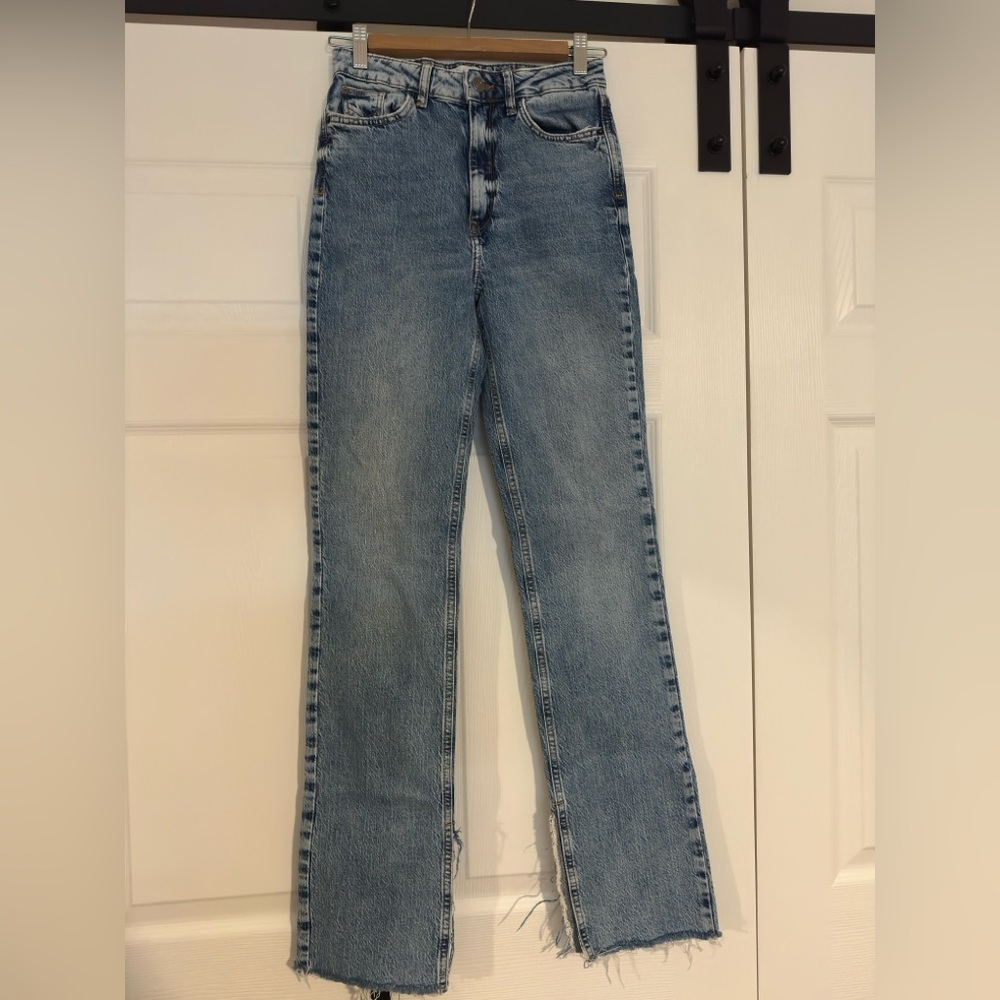 Zara Light Blue Straight Leg Jeans